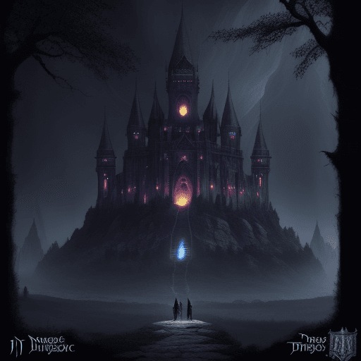 AI generated: fortress in ancient trees, majestic, dungeon synth, dungeon, fairytale, night. light, masterpiece, l...
