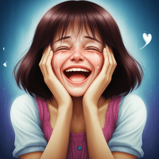 AI generated: woman with happy tears
