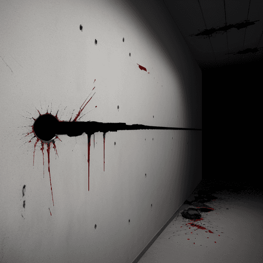 AI generated: wall with Bullet holes,black scratches،blood drops on wall