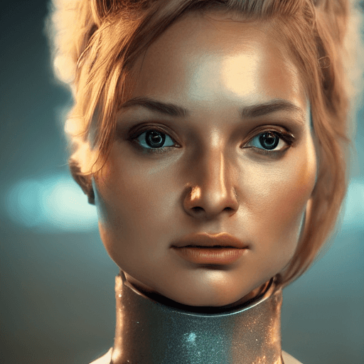 AI generated: Artificial intelligence female face android, high detail graphics, cinematic lights, 4k, artstation,...
