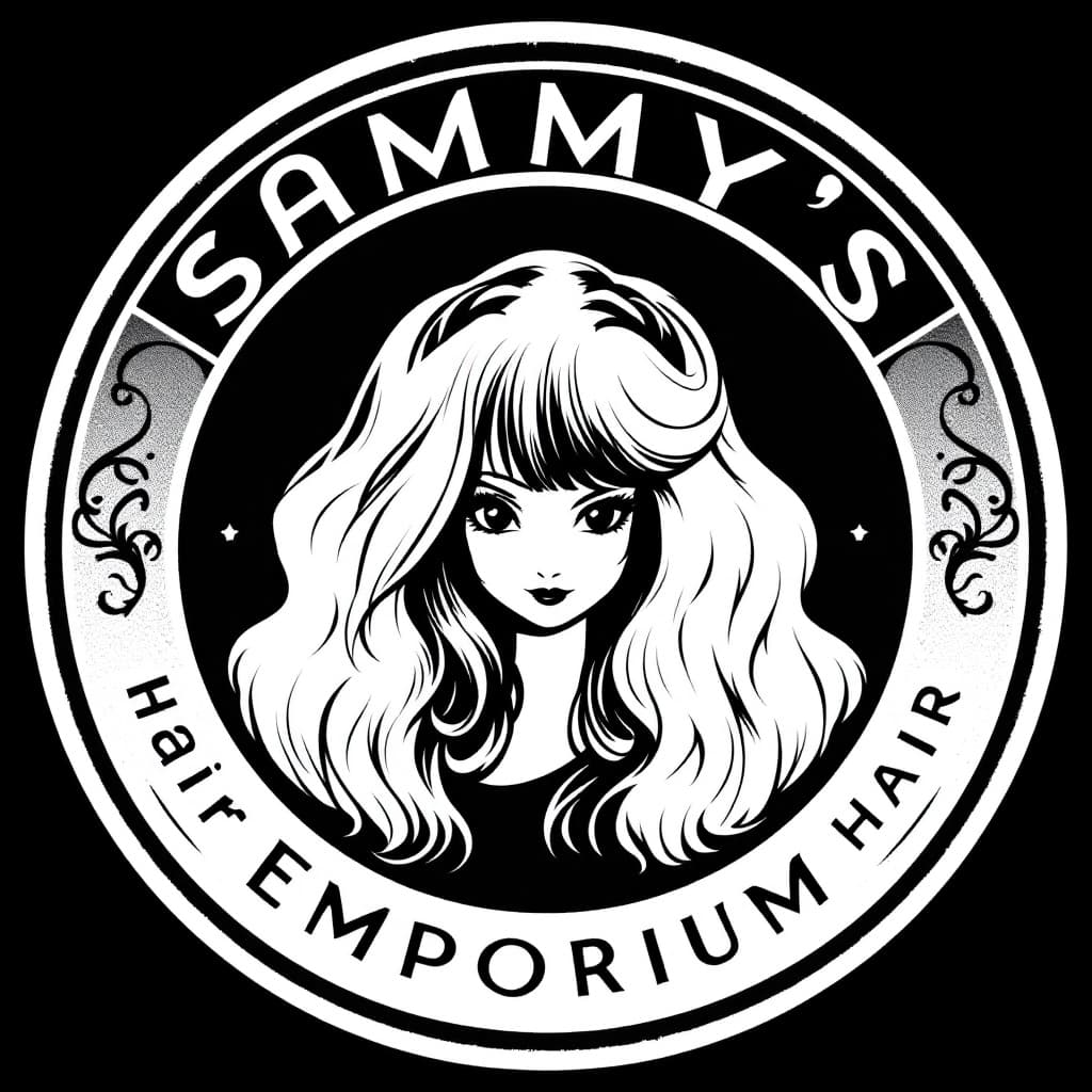 AI generated: SAMMYS HAIR EMPORIUM LOGO WITH HAIR 