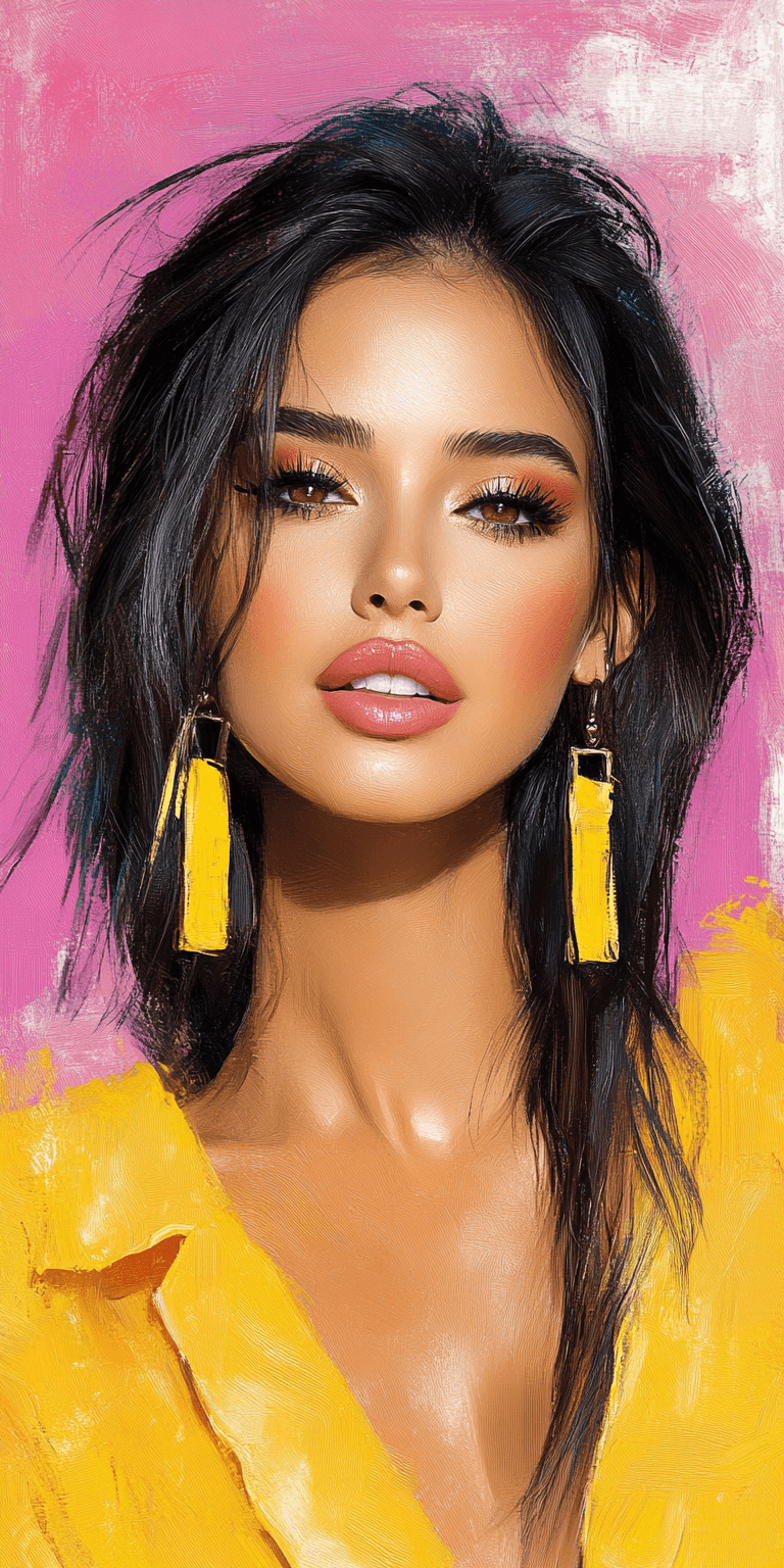 AI generated: woman, colorful realism, intense close-ups --chaos 75 --ar 1:2 --profile rsy6uq9 --stylize 750