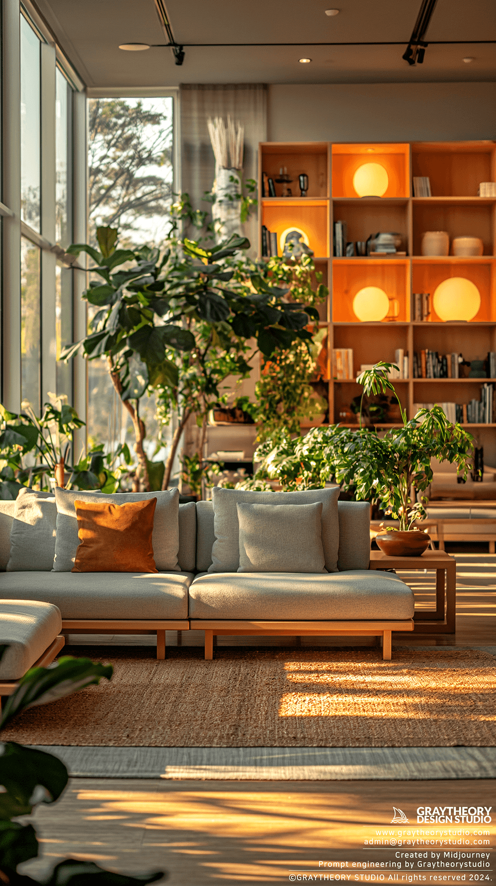 AI generated: reception lounge area, casual, soft, daylight