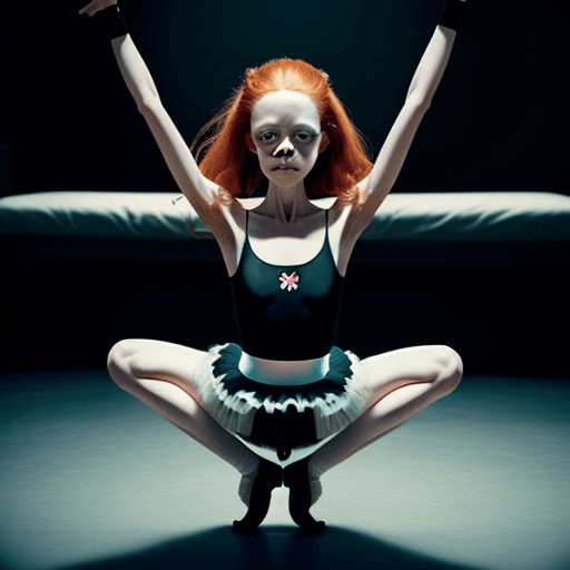 AI generated: Natalie westling in a tutu doing the splits
