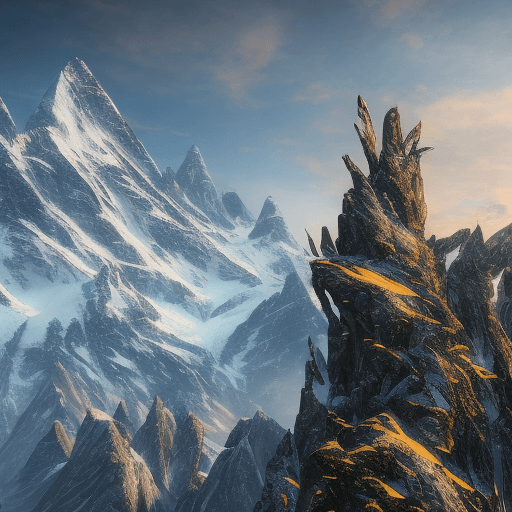 AI generated: Sunset on mountain flowers and scannable landscapes from Skyrim, written by Stanley Artgerm Lau, Loe...