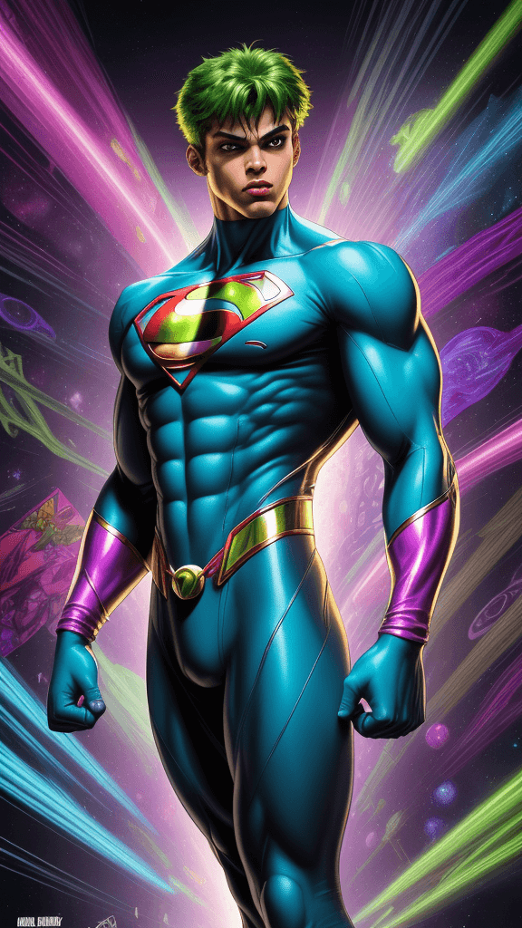 AI generated: complex funky background a highly detailed 8k 16k poster size digital illustration a complex DC Comi...