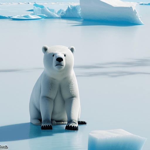 AI generated: UNA IMAGEN DE UN OSO POLAR EN MEDIO DE UN GLACIAR 