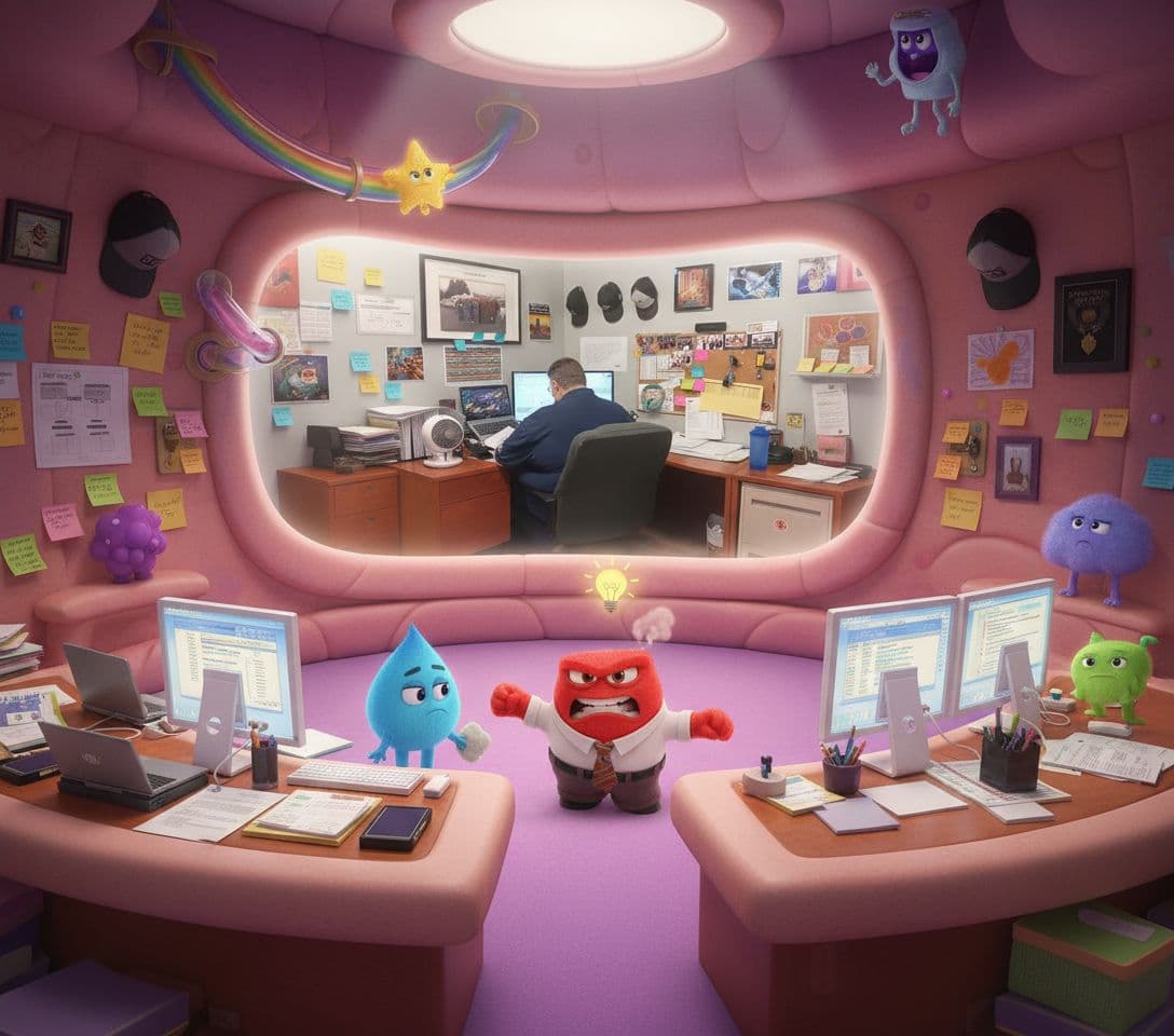 AI generated: CREATE AN ENTIRELY NEW UNIQUE ANIMATED SCENE FOR A NEW PIXAR MOVIE WITH INSPIRATION FROM BOTH IMAGES...