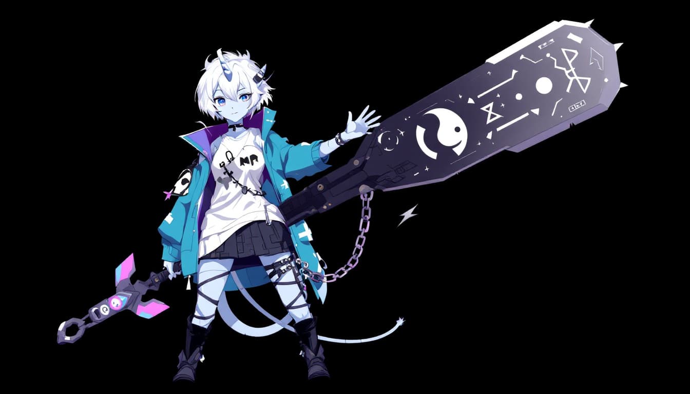AI generated: Image is a digital illustration featuring a female anime-style character with a fantasy theme. The c...