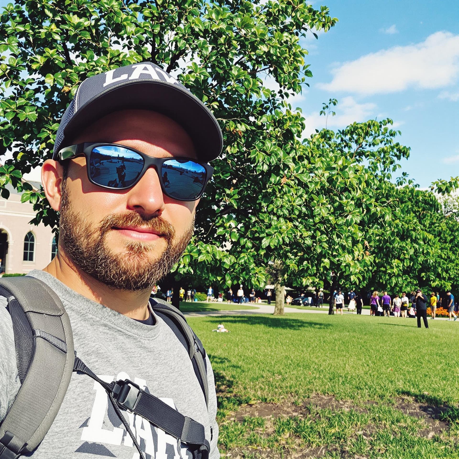 AI generated:  low quality phone photo, snapchat, outdoor selfie