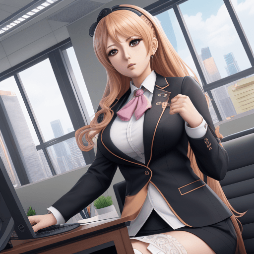AI generated: official art, extremely detailed CG unity 8k wallpaper,absurdres,gyaru,office lady,Panorama
