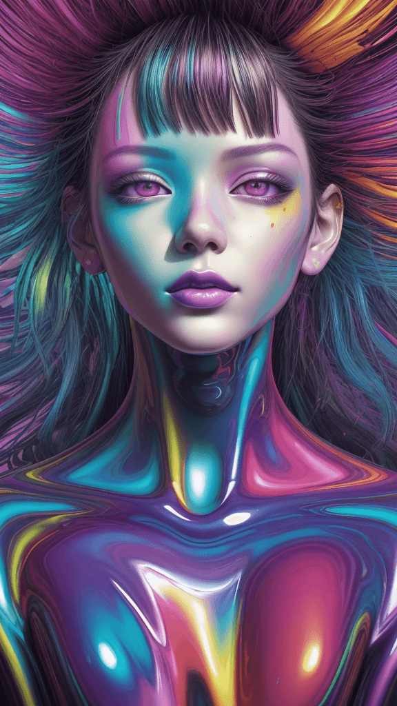 AI generated: "hey girl im on acid i can feel my soul", complex background, colorful best image quality, masterpie...