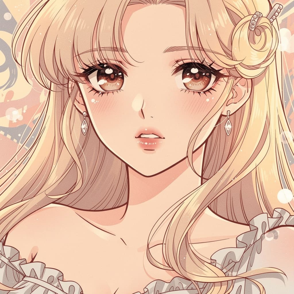 AI generated: anime girl, in the style of frank thorne, romanticized femininity, makoto aida, elegant, emotive fac...