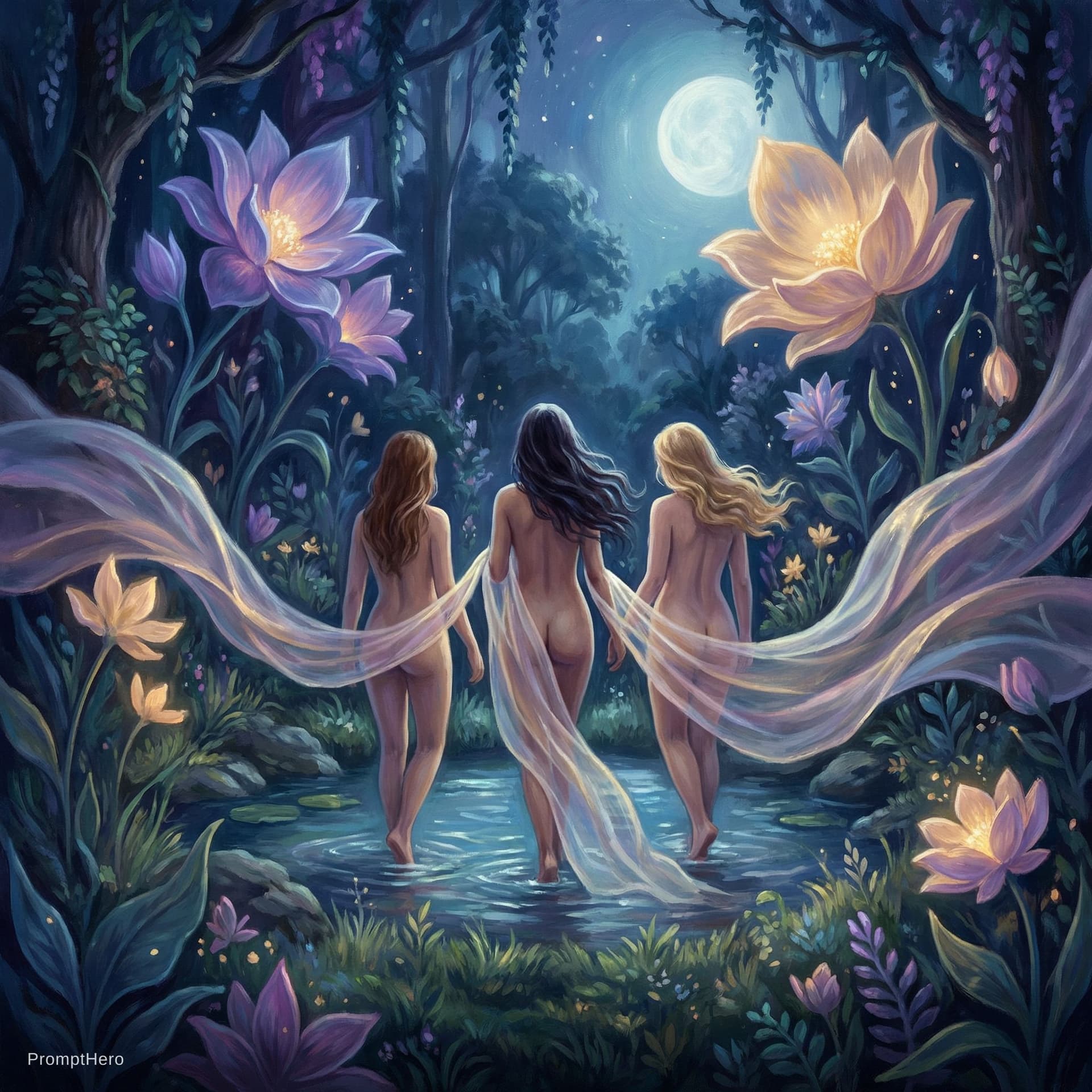 AI generated: Create me an image of girls and full nudity with wonderful imagination 
