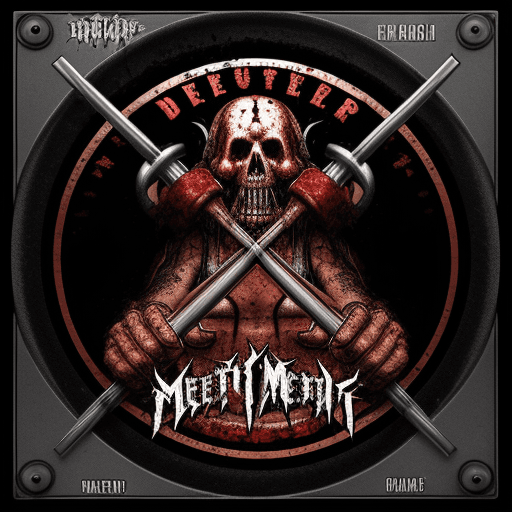 AI generated: meat grinder death metal band logo