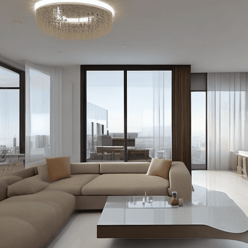 AI generated: imagine a duplex penthouse interior in Prishtina with modern interior furniture and finishings, open...