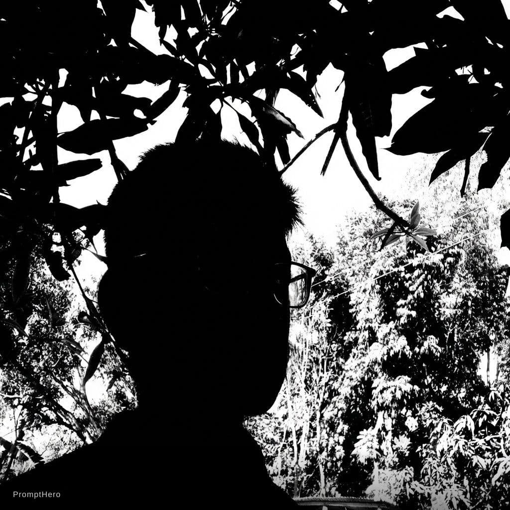 AI generated: Silhouette of a man's face seen from the side --chaos 75 --ar 1:2 --profile e525pbl --stylize 750 --...