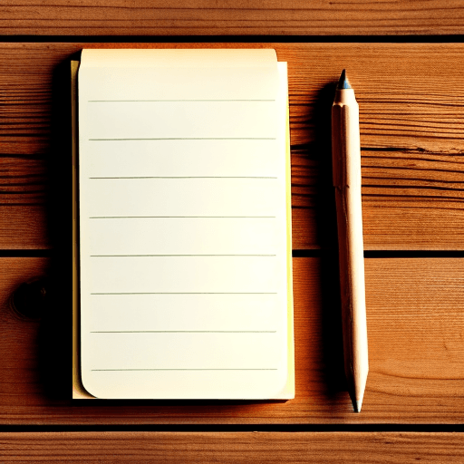 AI generated: open notepad with blank pages, on a Swedish pine wooden floor
