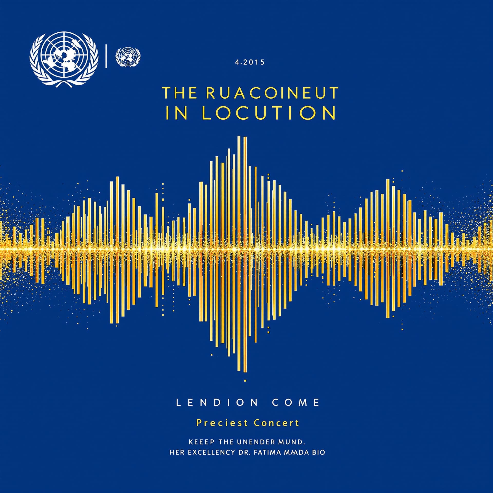 AI generated: Add a stylish gold-accented vector sound wave to the poster, positioned precisely in the center spac...