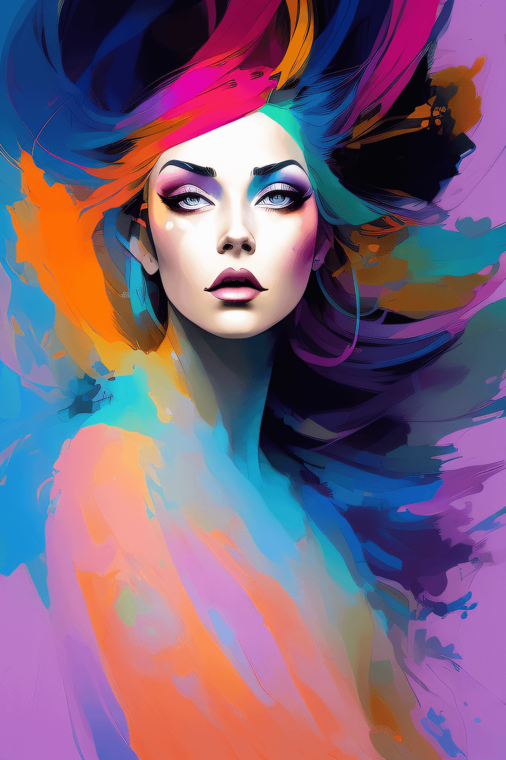 AI generated: (Award Winning Digital Artwork:1.3) of (Screen print:1.3),(Satisfying:1.3),best quality,masterpiece,...