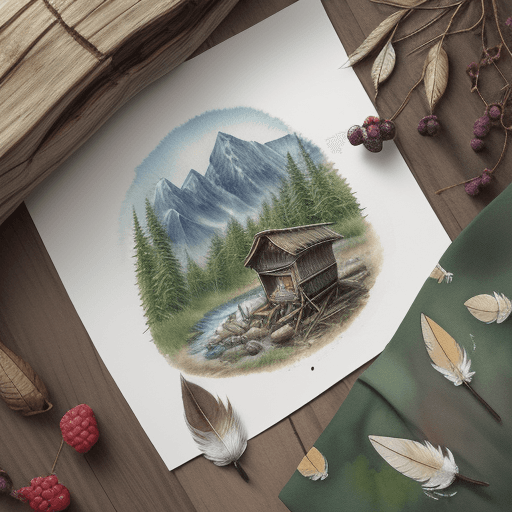 AI generated: t-shirt design with ultra realistic watercolor image of forest treasures like edible berries, drift ...