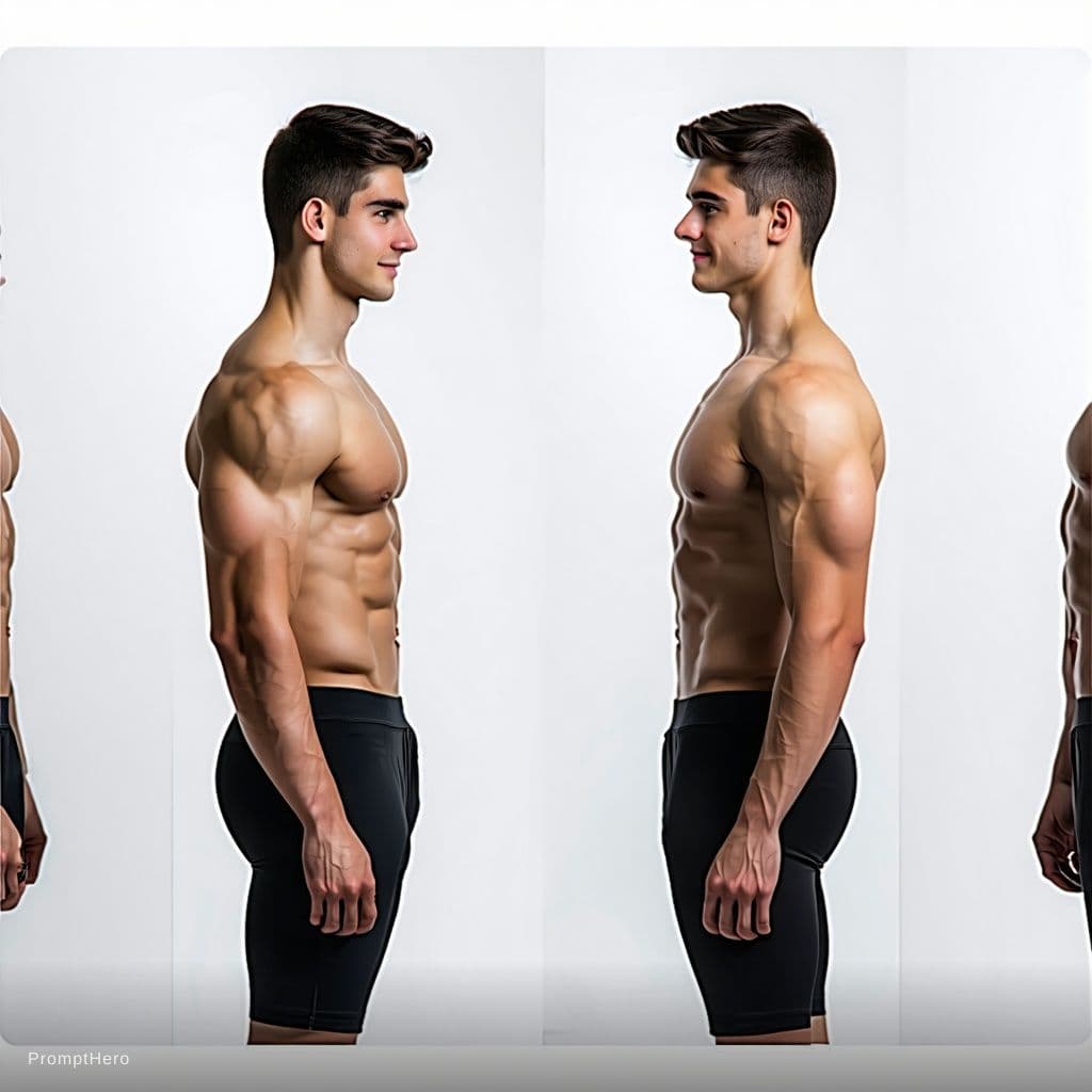 AI generated: add abs only not mascular still slim and 4 abbs