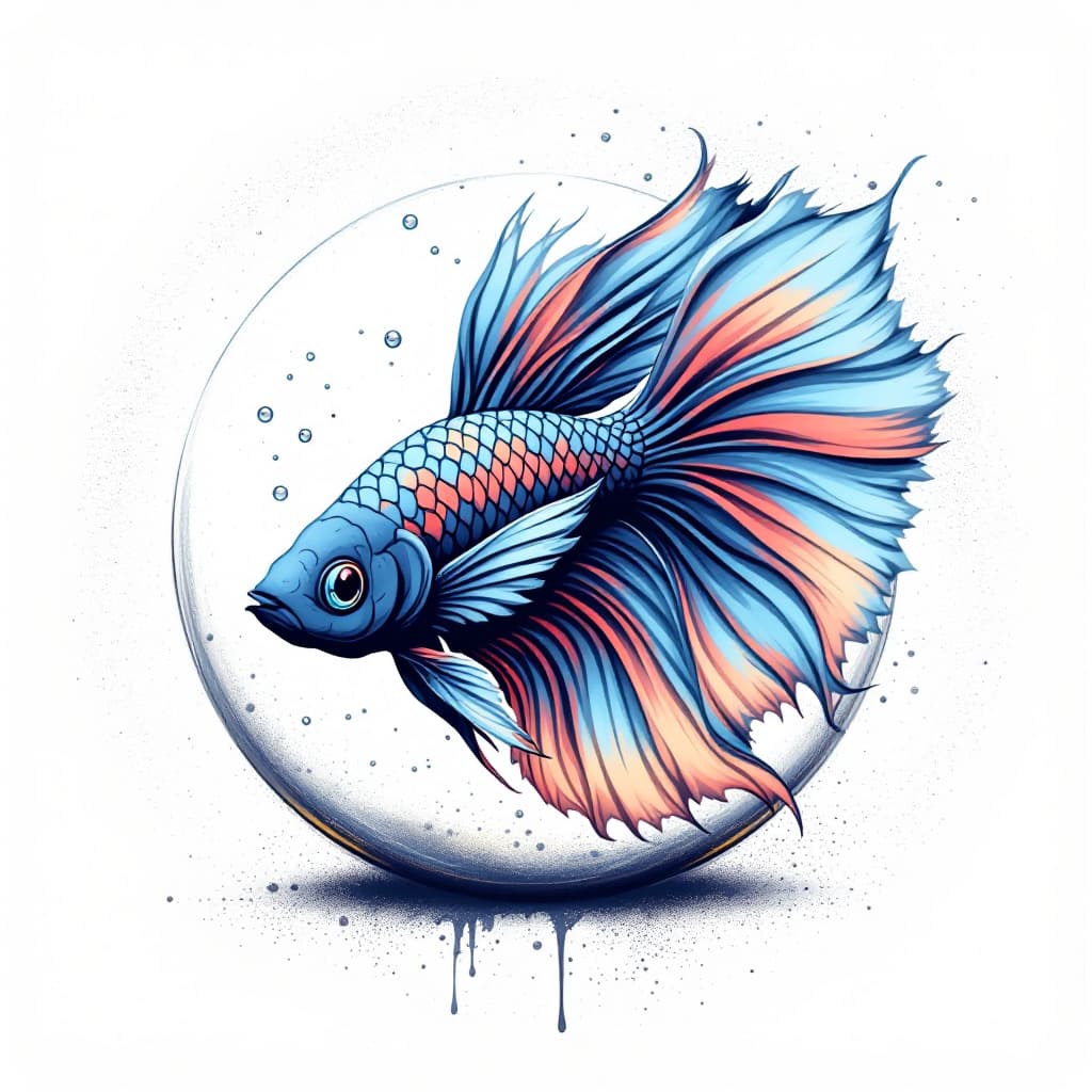 AI generated: make me a logo for a store where there is a betta fish