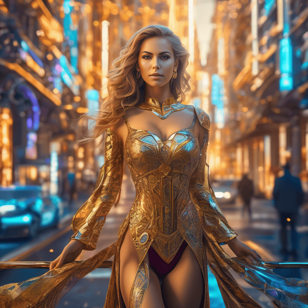 AI generated: beautiful woman in a fantasy world, looking in to camera, full body, highly detailed and intricate, ...