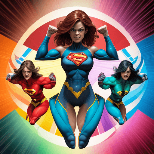 AI generated: Generate an image of a triumphant DNA superhero celebrating a victory. Depict the DNA structure tran...