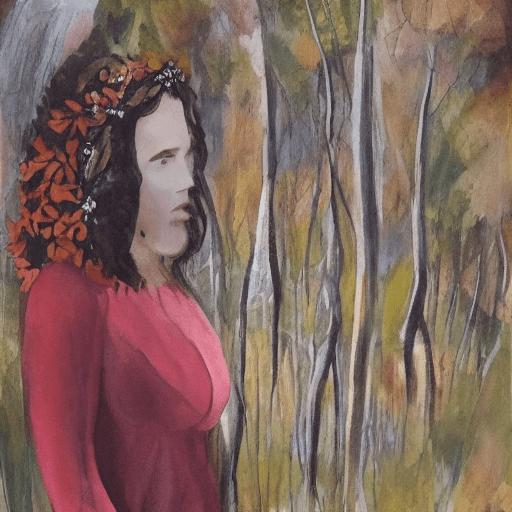 AI generated: Bosque ,mujer, 
