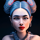 AI generated: An extremely cute woman, with top knots full of vital spirits, delicate intricate iridescent details...