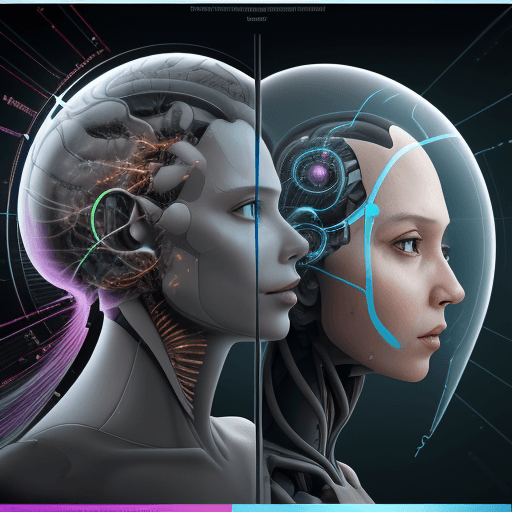 AI generated: Graphic poster demonstrating the thesis of "Merging of AI and homo sapiens Species by Neurometric AI...