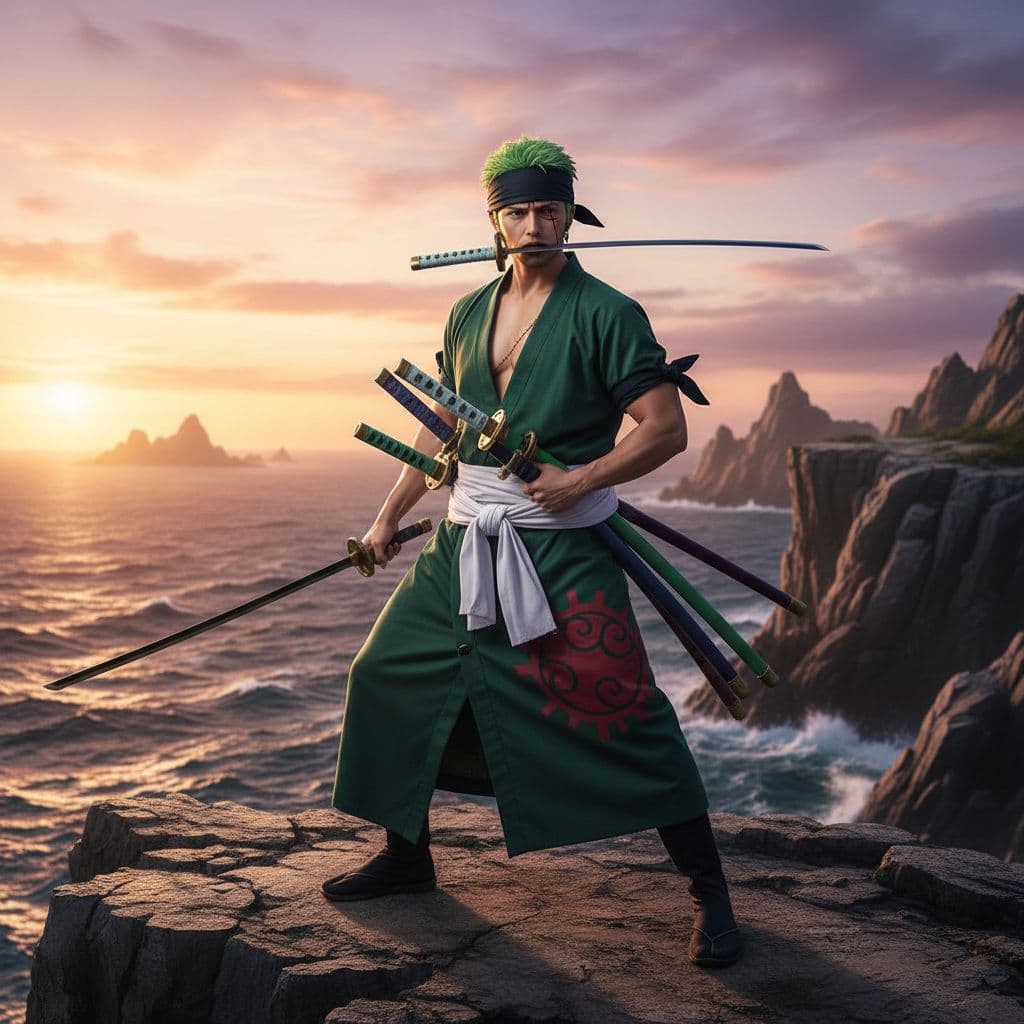 AI generated: model roronoa zoro