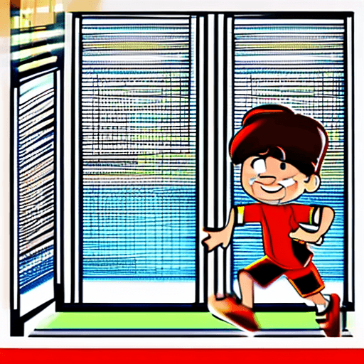 AI generated: A cartoon boy was running 