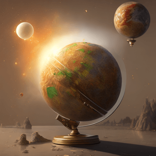 AI generated: mdjrny-v4 style photo of earth globe made up of meat, floating in white lab, intricate, highly detai...