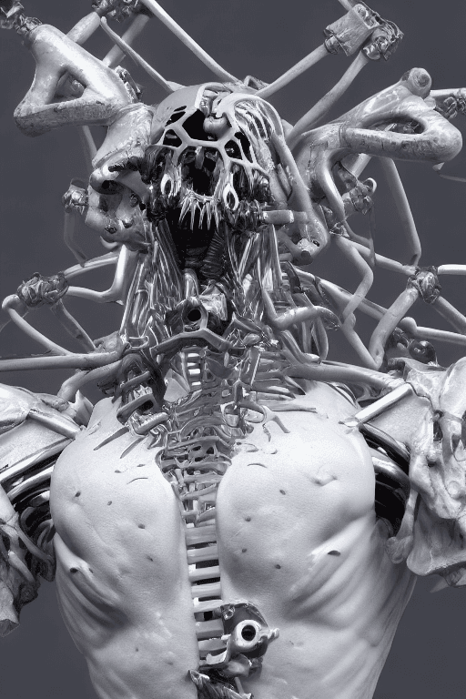 AI generated: professional 3d model (mechanical angel), aggressive looking, savage looking, finely detailed, bruta...