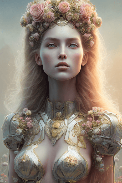 AI generated: mdjrny-v4 style of hyperrealistic full length portrait of gorgeous goddess | standing in field full ...