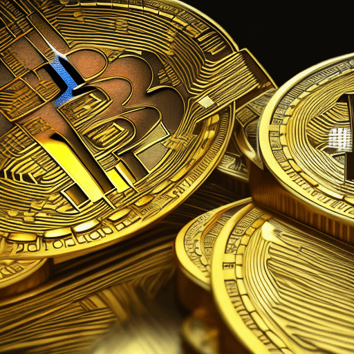 AI generated: Create an image that illustrates the concept of blending bitcoins for privacy and security using the...