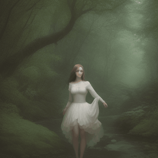 AI generated: A women Looks like an art Surrounded with nature