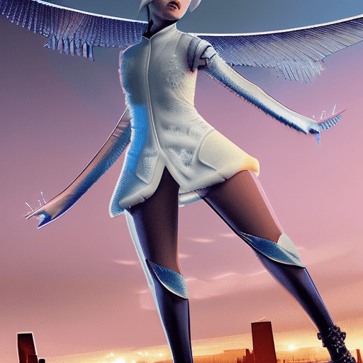 AI generated: Alabaster is a Chinese female, age 18, beautiful, short white bob hair. Full body image, best qualit...