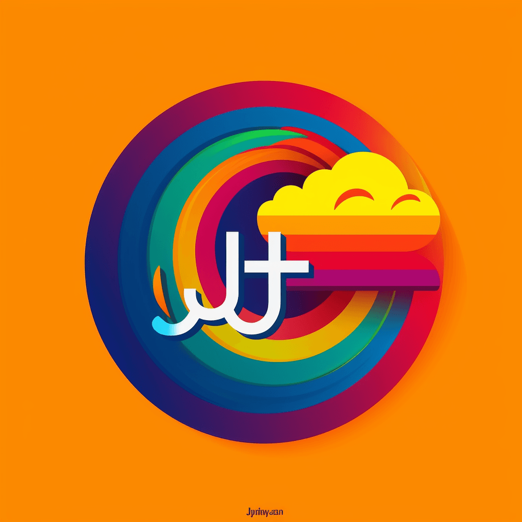 AI generated: Playful, vibrant, and energetic entertainment logo design with colorful rainbow letters and dynamic ...