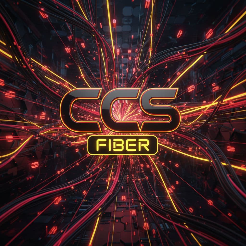 AI generated: create an entirely new logo for a Fiber optic company named CCS. the company colours are primarily b...