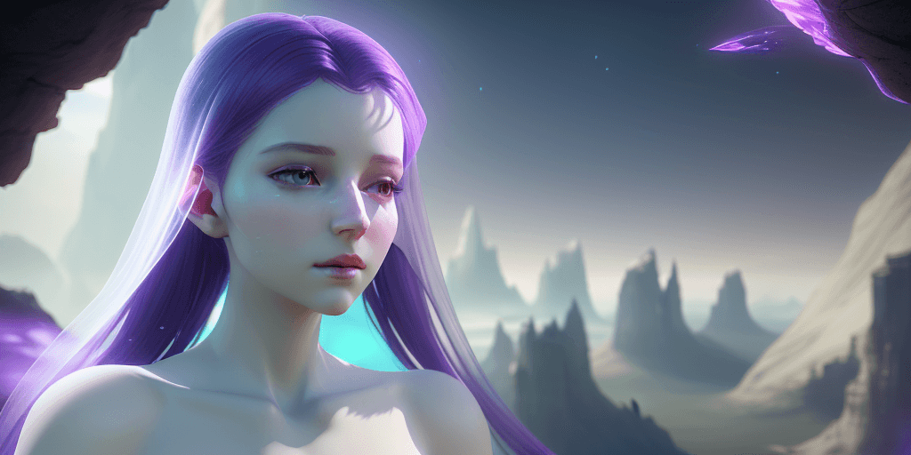 AI generated: ethereal and clean female character Unreal Engine 5, pristine face glass-like face skin quality, rad...