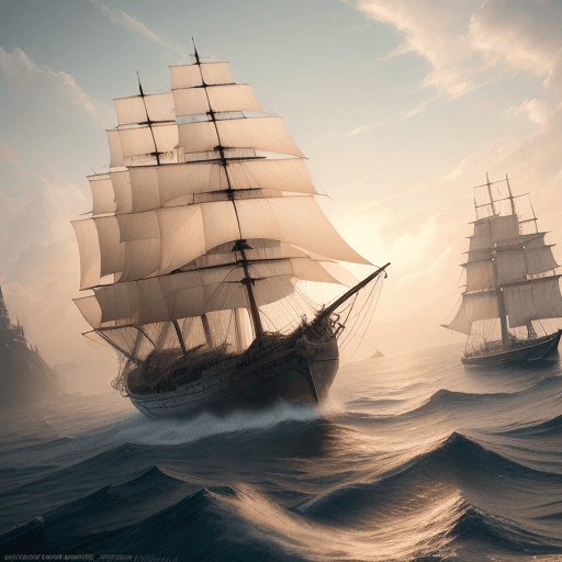 AI generated: Photo of a ultra realistic sailing ship, dramatic light, pale sunrise, cinematic lighting, battered,...