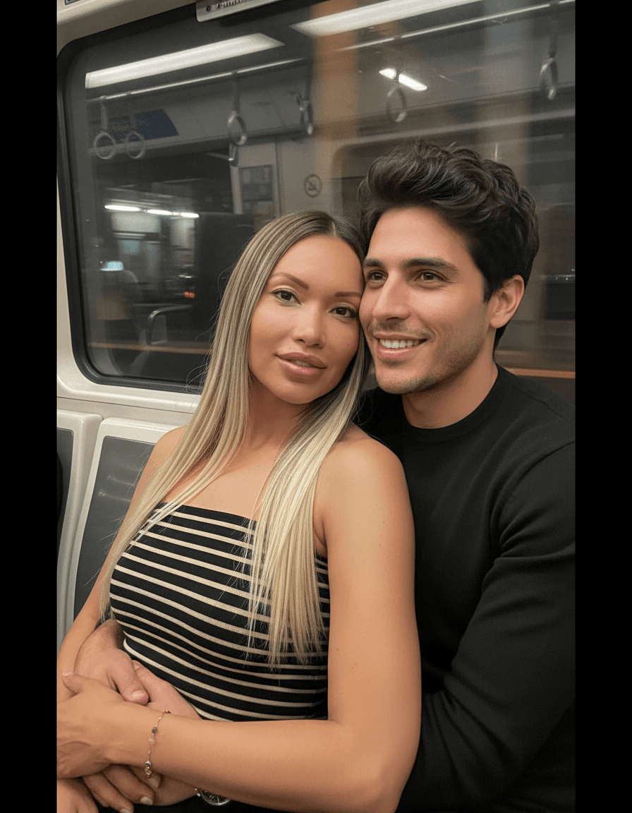 AI generated: Sorpréndeme y transforma esta foto en algo muy bonito al lado mío por un hombre hermoso que me esté ...