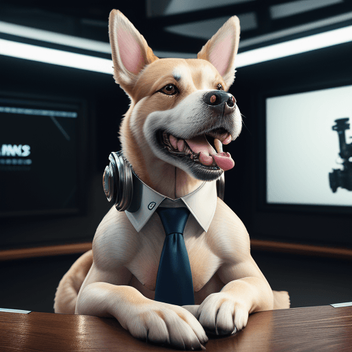 AI generated: Photograph of a dog with a human mouth, with a wide friendly smile, expressive eyes and floppy ears,...