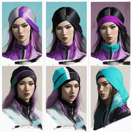 AI generated: print collage of a diversity races, in the style of josef kote, grunge beauty, dain yoon, cyan and p...