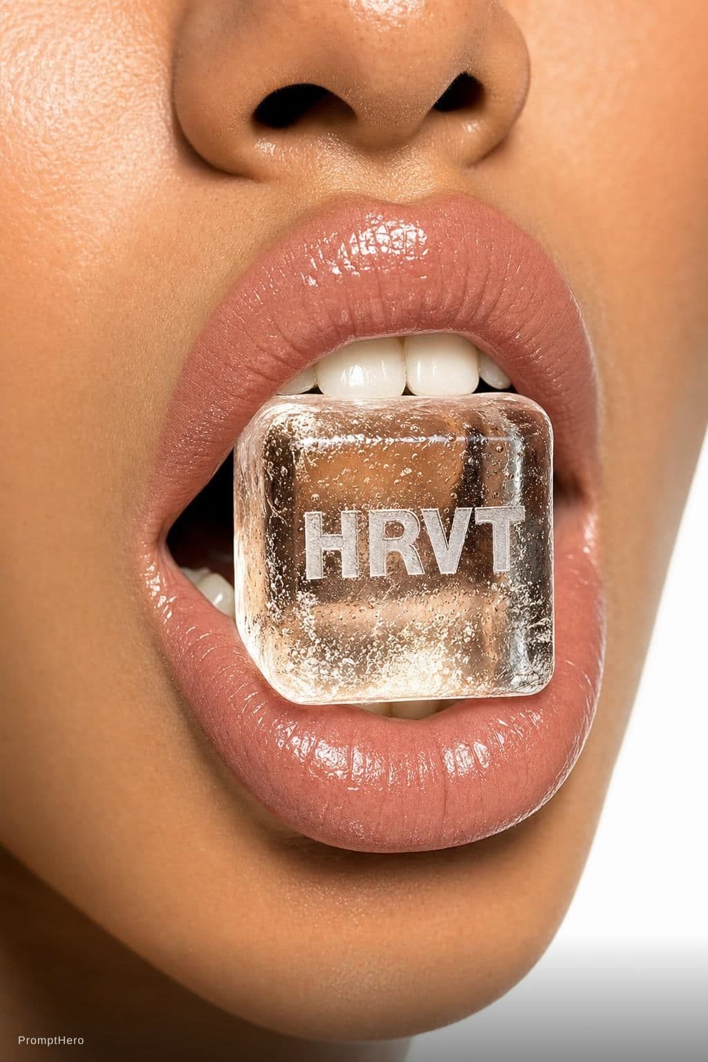AI generated: {
  "subject": {
    "focus": "extreme macro close-up, female lips and lower nose only",
    "pose":...