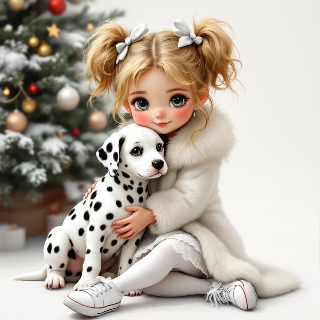 AI generated: Create a hyperrealistic cartoon made with oil and acrylic with glossy shine, depicting a European bl...
