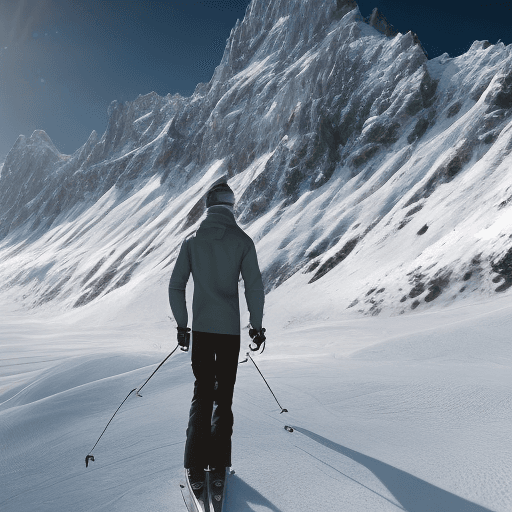 AI generated: "Creates an ultra-realistic cinematic image of a man on a snow-capped mountain, dressed in ski gear....